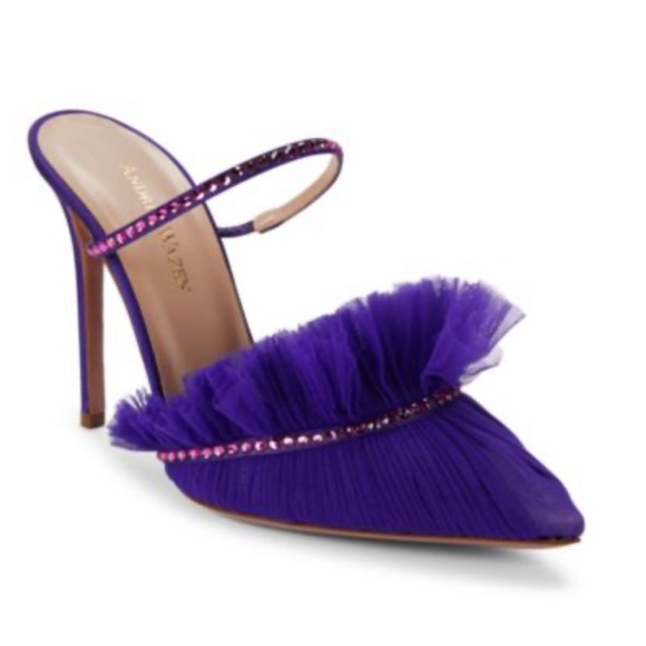 Andrea Wazen Elegant Purple Stiletto Heels